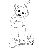 A coloring page of teletubbies