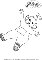 A coloring page of teletubbies