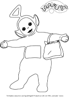 A coloring page of teletubbies