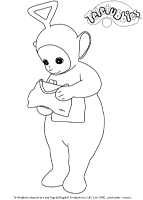 A coloring page of teletubbies