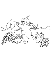 A coloring page of teletubbies