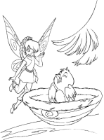 A coloring page of tinkerbell