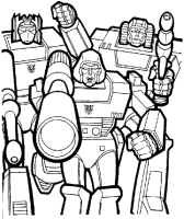 A coloring page of transformers