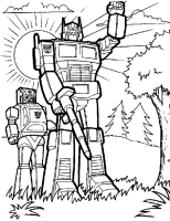 A coloring page of transformers
