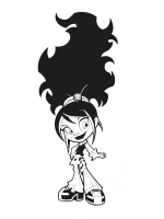 A coloring page of trollz