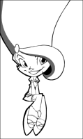 A coloring page of trollz