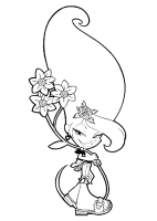 A coloring page of trollz
