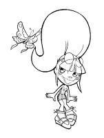 A coloring page of trollz