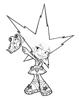 A coloring page of trollz