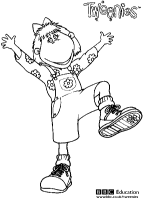 A coloring page of tweenies