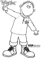 A coloring page of tweenies