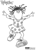 A coloring page of tweenies