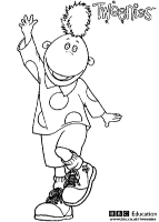 A coloring page of tweenies