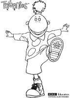 A coloring page of tweenies