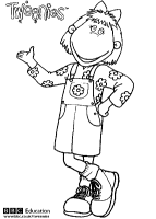 A coloring page of tweenies