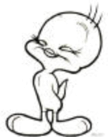 A coloring page of tweety