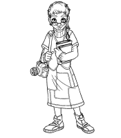 A coloring page of witch