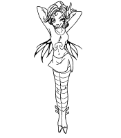 A coloring page of witch