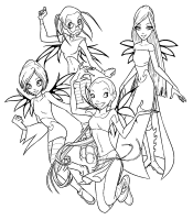 A coloring page of witch