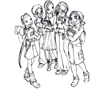 A coloring page of witch