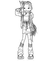 A coloring page of witch