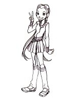 A coloring page of witch