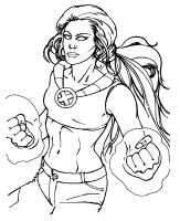 A coloring page of x-men