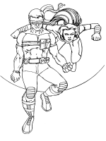 A coloring page of x-men