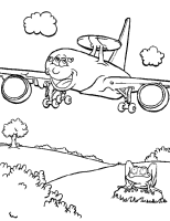 A coloring page of airplane
