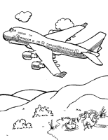 A coloring page of airplane