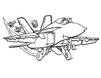 A coloring page of airplane