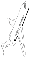 A coloring page of airplane