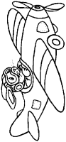 A coloring page of airplane