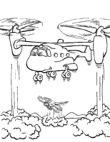 A coloring page of airplane