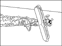 A coloring page of airplane