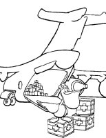 A coloring page of airplane