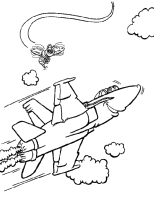 A coloring page of airplane