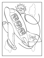 A coloring page of airplane