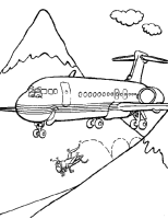 A coloring page of airplane