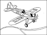 A coloring page of airplane