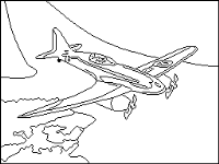 A coloring page of airplane