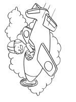 A coloring page of airplane