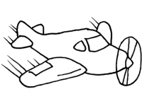 A coloring page of airplane