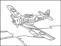 A coloring page of airplane