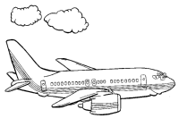 A coloring page of airplane