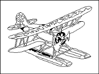 A coloring page of airplane
