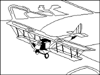 A coloring page of airplane