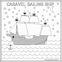 A coloring page of boat