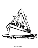 A coloring page of boat