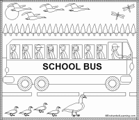 A coloring page of bus